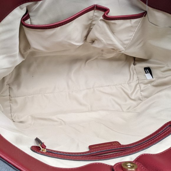 INC Zoiey faux-leather women's XL tote bag - RED - Picture 5 of 7